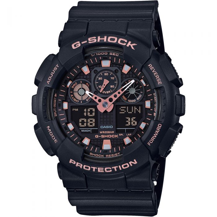 G Shock GA 100GBX 1A4DR Digital Analog Watch - Durable Military Style Sports Watch for Men - Perfect for Outdoor Activities, Running & Adventure