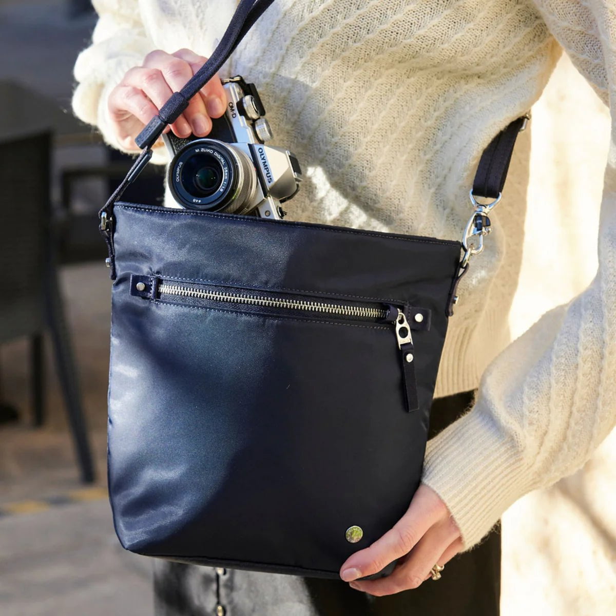 Pacsafe Women's Anti-Theft Crossbody Bag - Secure Travel Purse for Commuting, Shopping & Sightseeing | RFID Protection & Cut-Resistant Straps