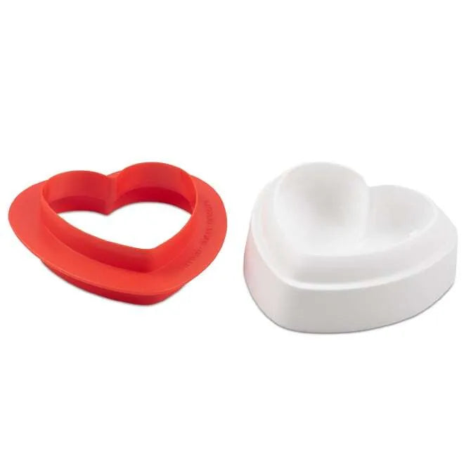 Heart-Shaped Silicone Mold with Cutter for Baking - Perfect for Valentine's Day, Wedding Cakes, Cupcakes & DIY Chocolate Making