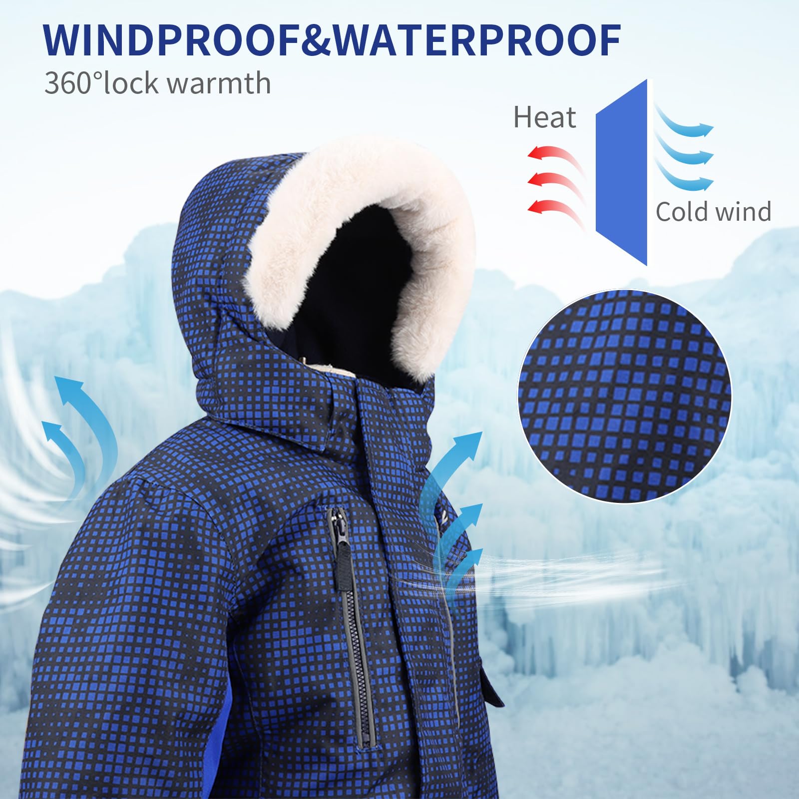Yueta Baby Snowsuit - Waterproof One-Piece Snow Pants Overalls for Kids | Winter Ski Suit Jacket & Jumpsuit | Perfect for Snow Play, Skiing & Outdoor Winter Activities