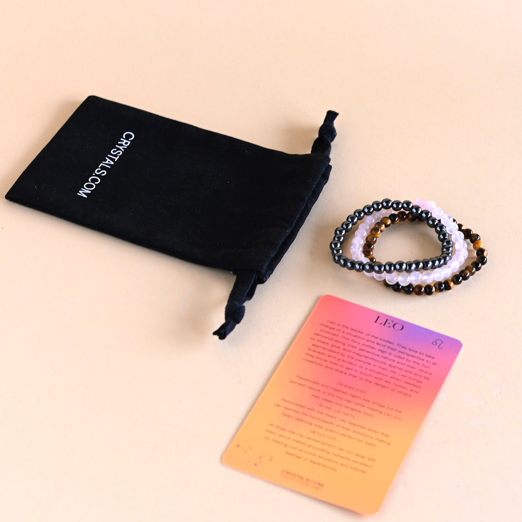 Leo Bracelet Trio Set - Stylish Adjustable Beaded Bracelets for Women & Men - Perfect for Everyday Wear, Gifts & Boho Fashion Accessories