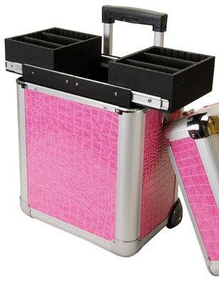 Professional Mini Rolling Beauty Case - Compact Travel Makeup Organizer for Cosmetologists & On-the-Go Stylists | Perfect for Salon Visits, Air Travel & Mobile Makeup Services