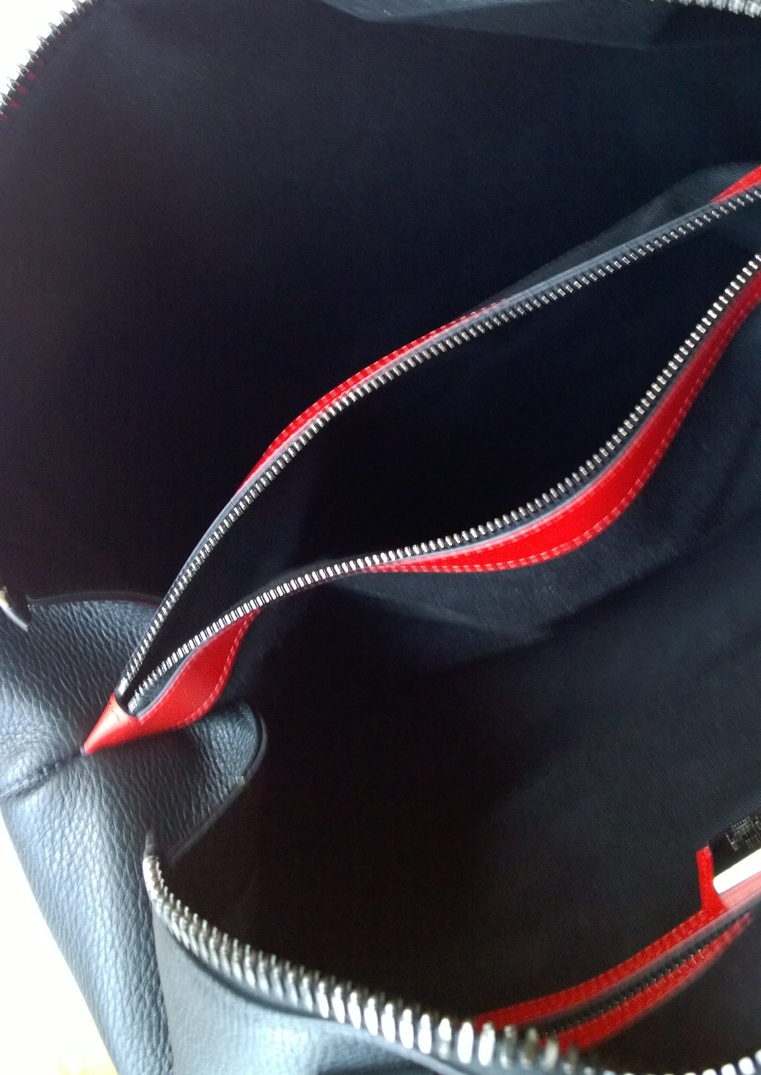 Christian Louboutin Bagdamon Black Leather Bowling Bag with Signature Red Soles - Luxury Designer Handbag for Women, Perfect for Work, Travel & Evening Events