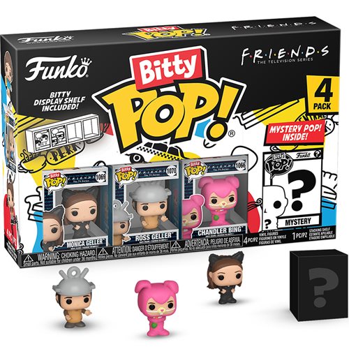 Bitty Pop! Friends (4 Pack) Random Assortment - Cute Mini Collectible Figures for Kids, Party Favors, and Gift Bags | Perfect for Birthday Parties, Classroom Rewards & Toy Collections