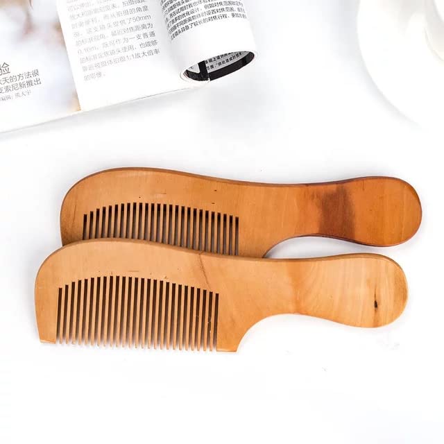 Miss Royale Handmade Neem Wood Wide Tooth Comb - Anti Dandruff Scalp Massager for Men & Women - Perfect for Hair Detangling & Scalp Care at Home or Travel
