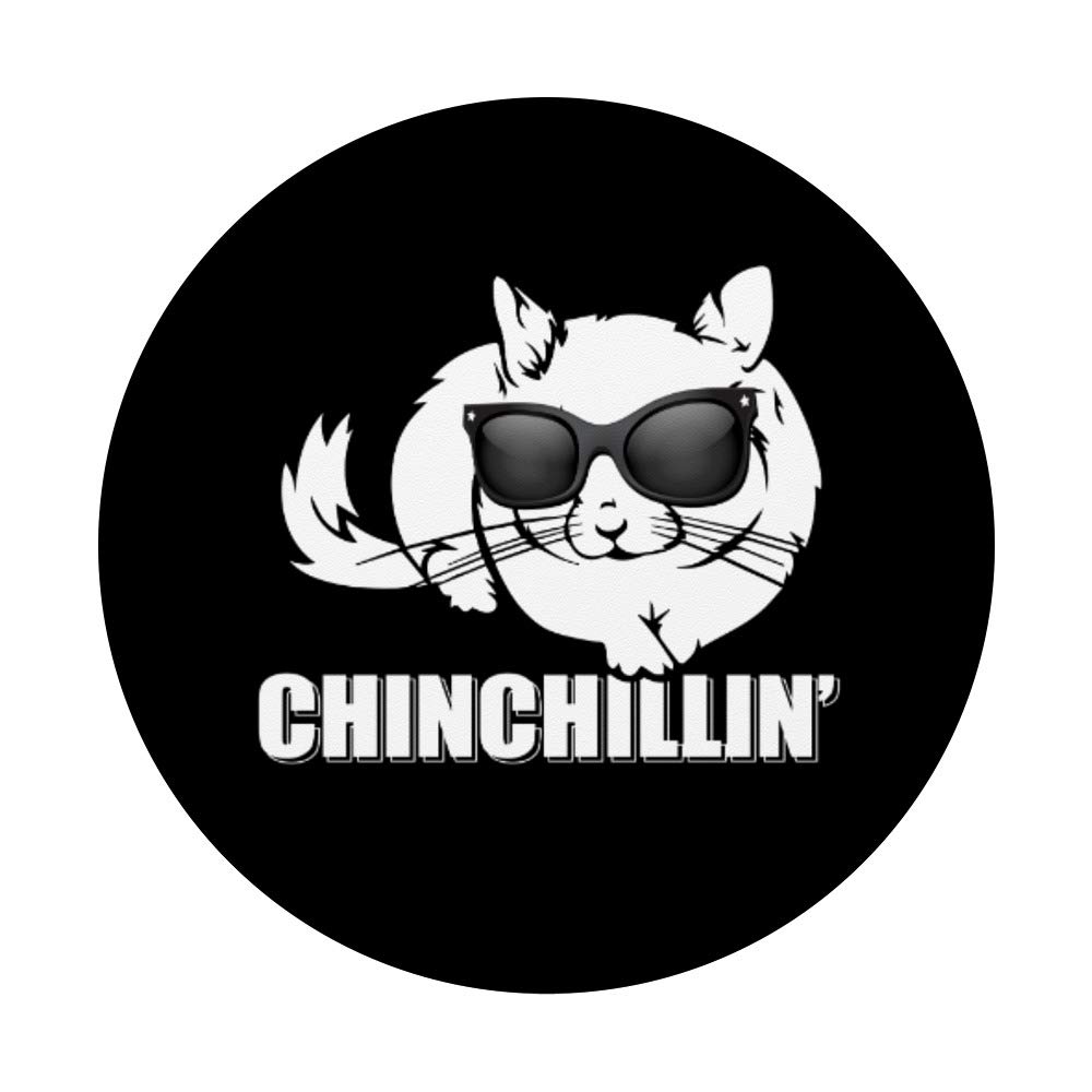 Funny Chinchilla with Sunglasses Chilling Out - PopSockets Phone Grip & Stand for iPhone, Samsung, Tablets - Perfect for Work, Travel & Everyday Use