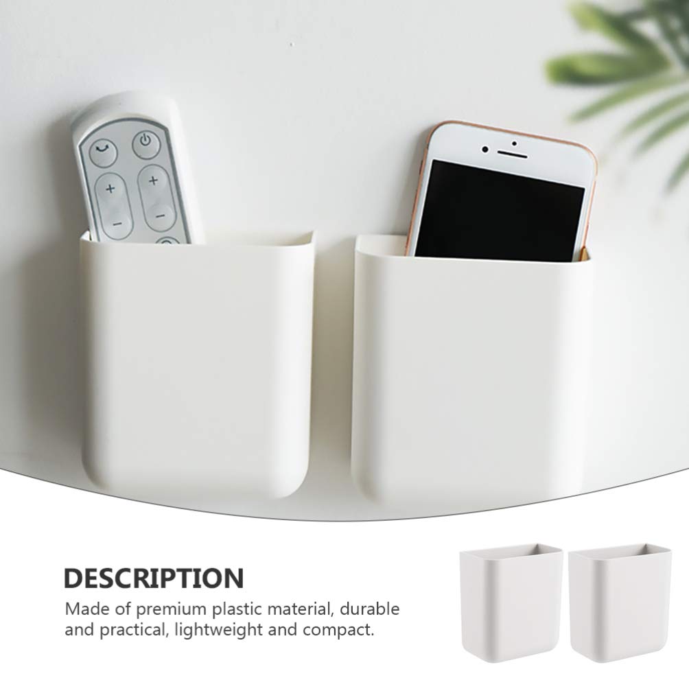 Hemoton 2-Pack White Plastic Wall Mount Controller Holder - Organize TV Remote, Game Console & Streaming Device Accessories - Perfect for Living Room, Bedroom & Home Theater Setup