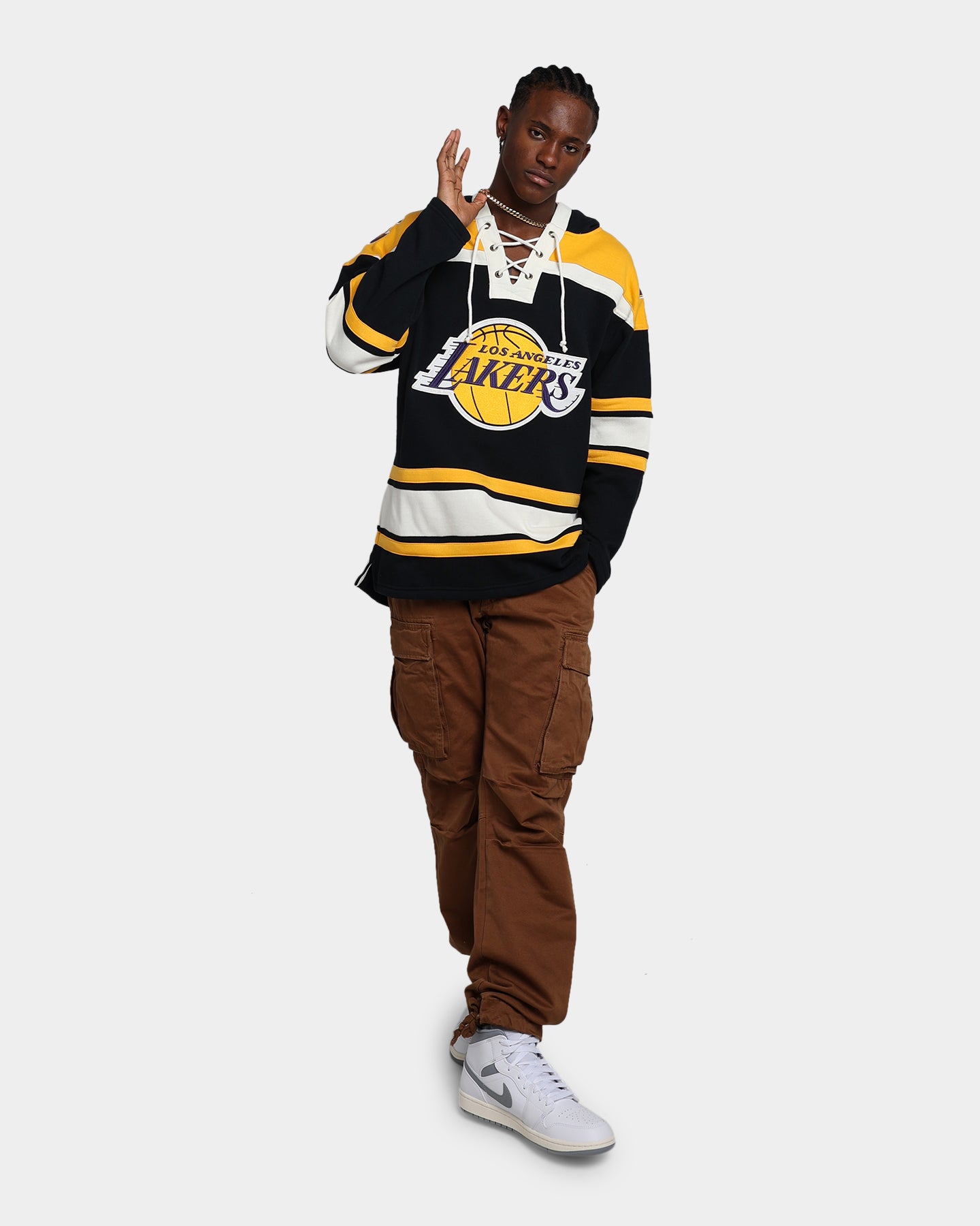 47 Brand Los Angeles Lakers Superior Lacer Hoodie - Jet Black/Gold - NBA Fan Gear for Men & Women - Perfect for Game Day & Casual Wear