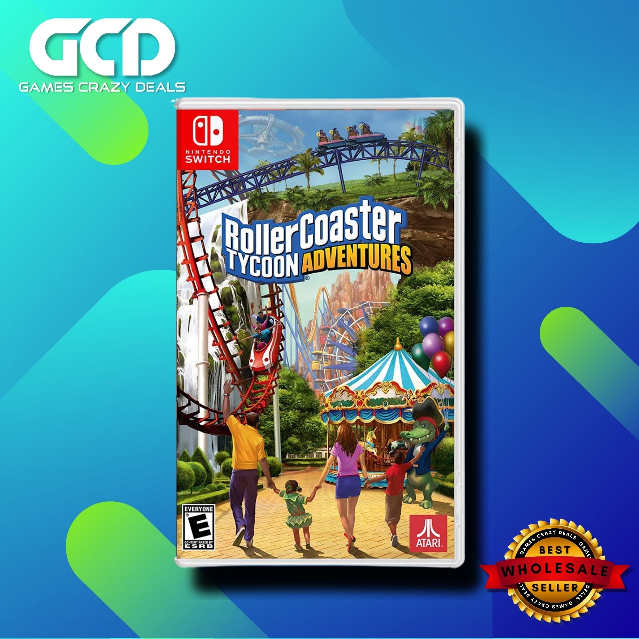 Nintendo Switch Rollercoaster Tycoon Adventures Game - Build & Manage Thrilling Theme Parks - Perfect for Family Game Nights & Simulation Fans