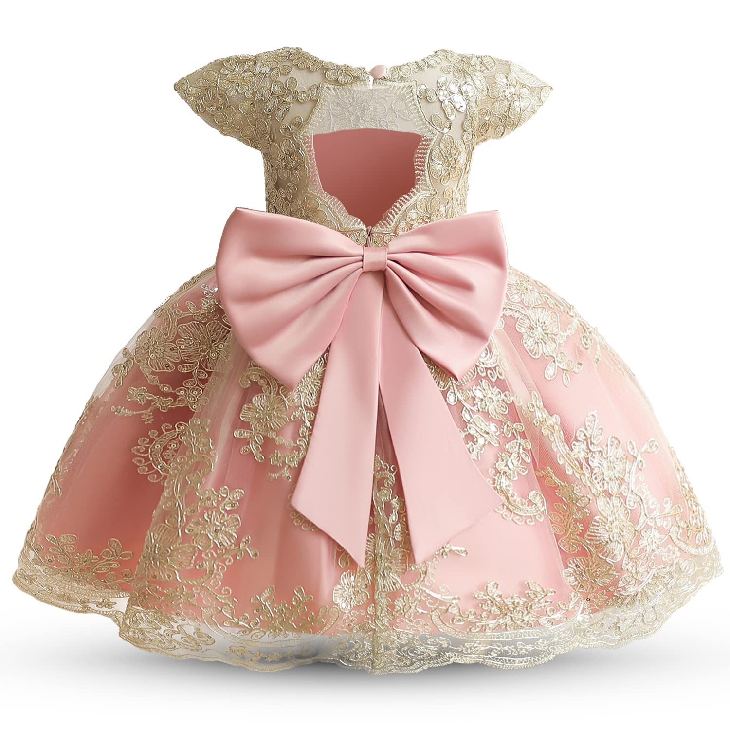 HNXDYY Toddler Girl Dress - Baby Princess Lace Birthday Party Dress with Tutu Skirt | Elegant Flower Girl, Christening & Special Occasion Outfit for 1-5 Year Olds