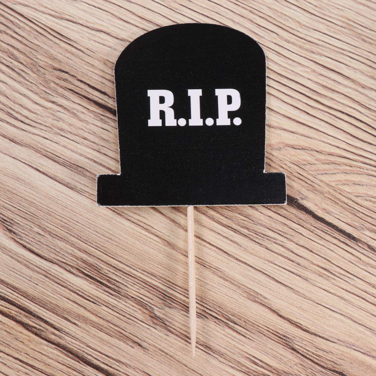 10pcs Halloween Cake Toppers - Witch, Trick or Treat & Cemetery Designs for Party Decorations | Wooden & Paper Cupcake Toppers for Halloween Desserts, Muffins & Cakes | Perfect for Halloween Parties, Trick or Treat Events & Spooky Dessert Displays