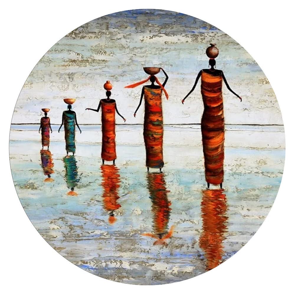 500-Piece Circular Wooden Puzzle - African Indigenous Art Ethnic Series, Stress Relief & Educational Toy for Adults, Valentine's Day Gift for Couples, Father's Day Present | Home Decor & Family Game Night Activity