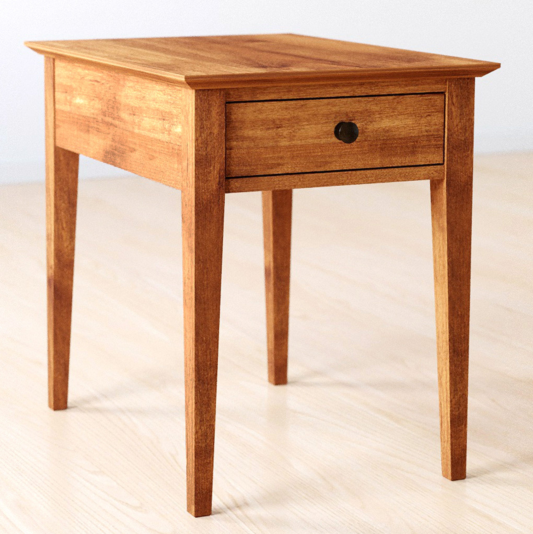 Gable Road One Drawer End Table - Nightstand, Bedside Table for Bedroom, Living Room, Office - Compact Side Table with Storage Shelf