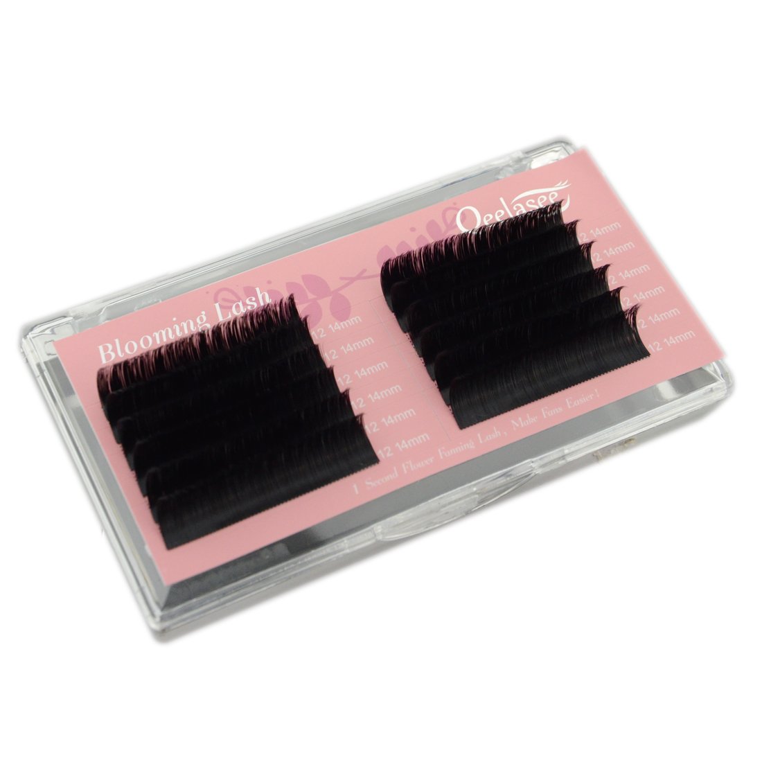 Premium Faux Mink Eyelash Extensions - 0.05 D Curl Mixed Length in Tray for Volume Blooming, Self-Making Fan & 1 Second Flowering - Perfect for Bridal, Party & Special Occasion Makeup Looks