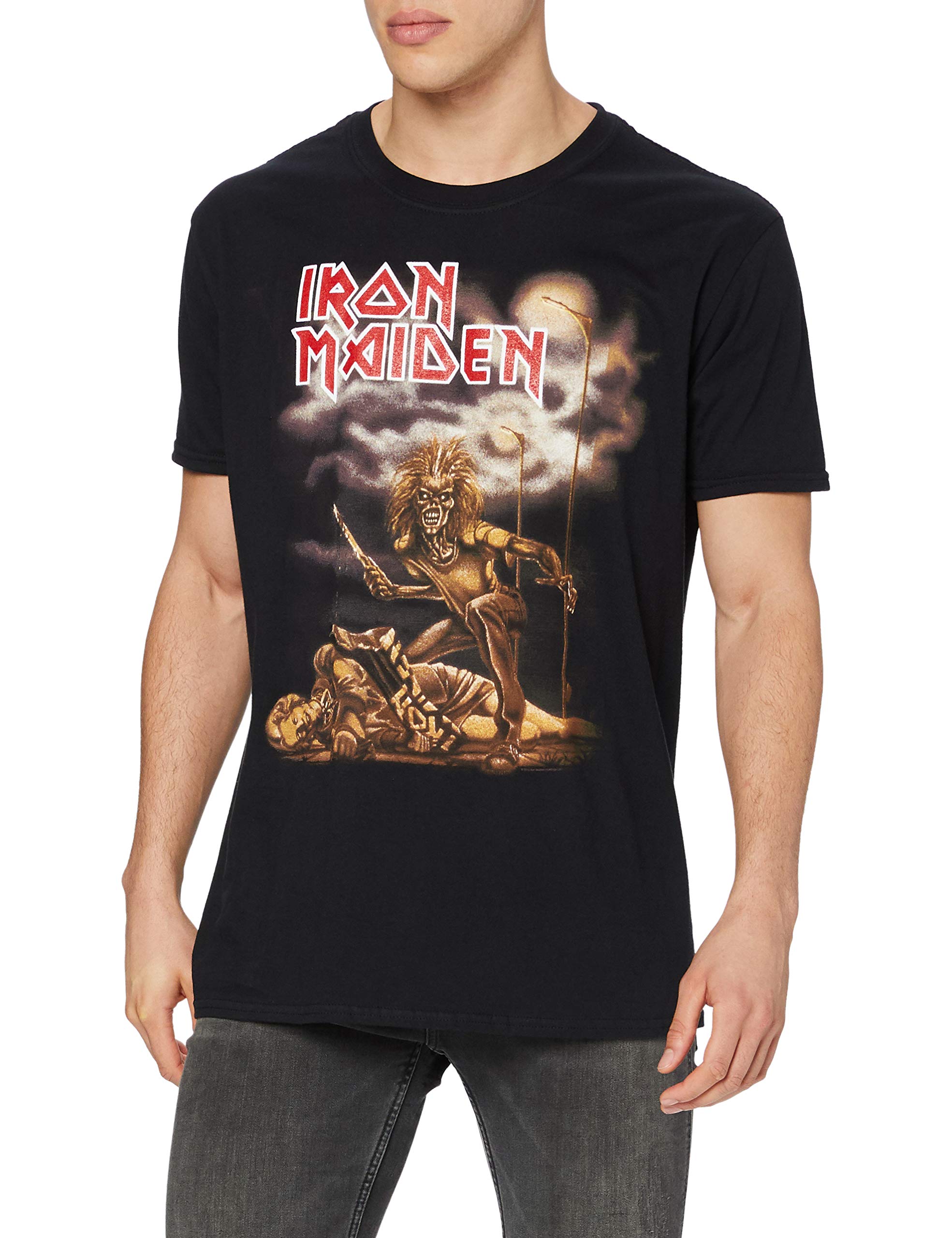 Iron Maiden Men's Sanctuary Graphic T-Shirt - Black Cotton Band Tee for Concerts & Casual Wear