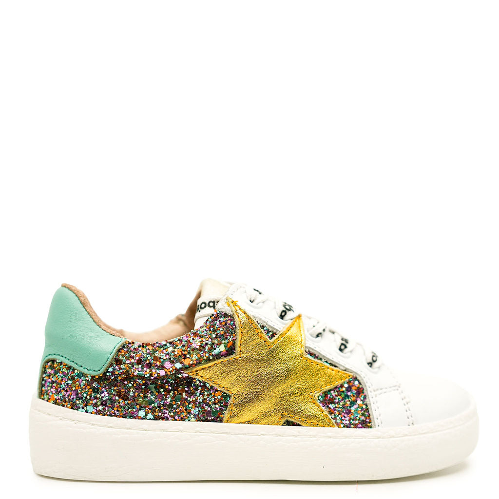 Acebos Women's Glitter Star Zipper Sneakers - Fashionable High-Top Platform Shoes for Casual Wear & Night Out