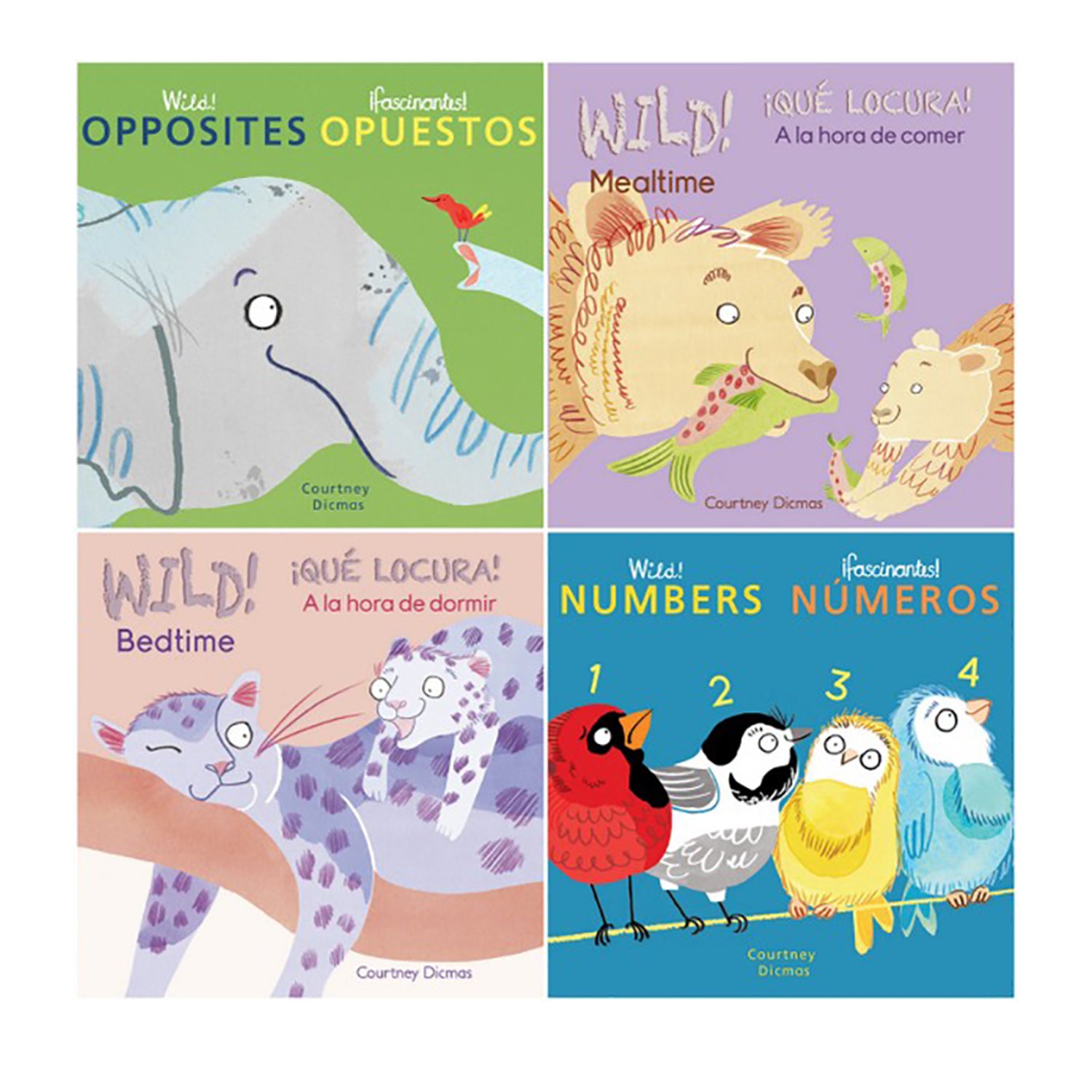 Wild Concepts! 8 Book Bilingual English-Spanish Board Book Set for Toddlers - Early Learning & Bedtime Reading for Kids Ages 1-3