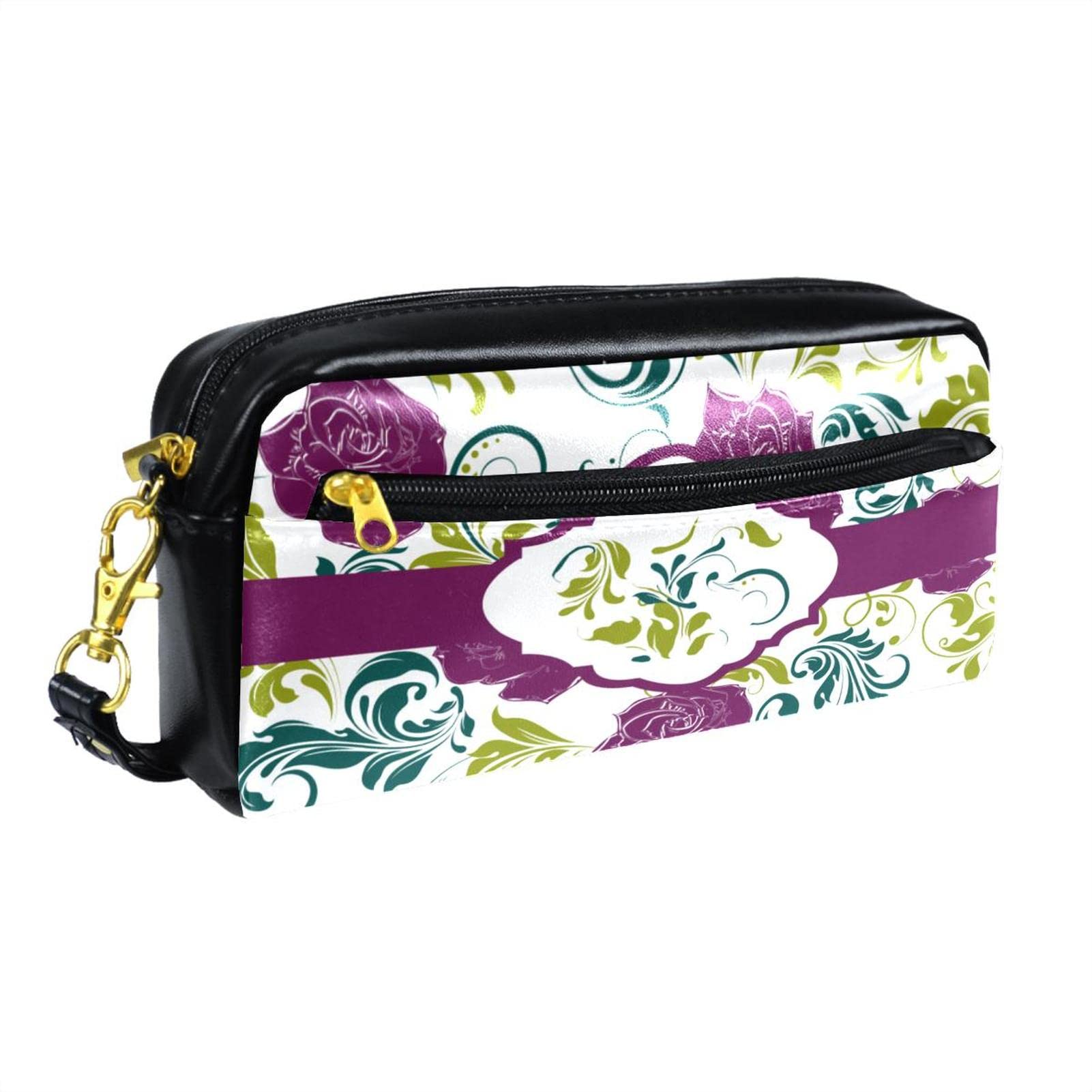 Colorful Floral Pencil Case - Portable School Supplies Organizer with Zipper Pouch for Pens, Markers & Stationery - Perfect for Students, Office & Travel Accessories Storage