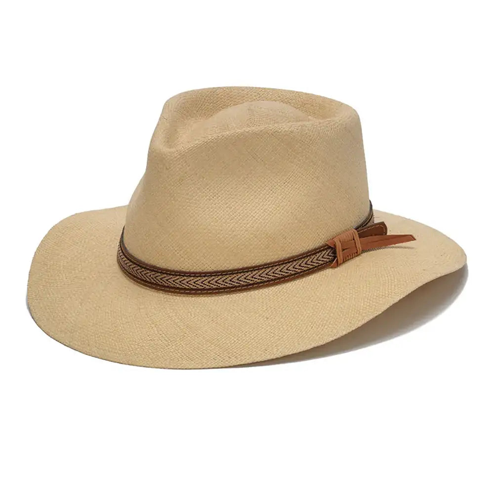 California Hats Boston Panama Straw Outback Fedora Hat for Men & Women - Summer Beach, Travel, Outdoor Sun Protection Accessories