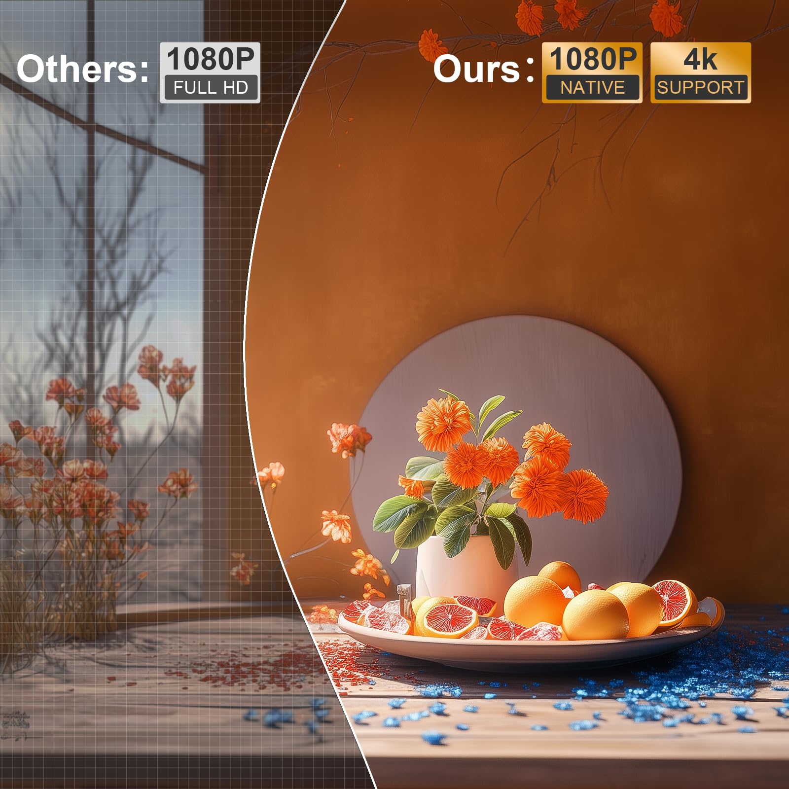 XuanPad 4K Android Mini Projector with Auto Focus, WiFi & Bluetooth - 1080P Portable Projector with 210° Rotatable Stand, Built-in 8000+ Apps, Dust Removal & Cooling System | Perfect for Home Theater, Outdoor Movies, Office Presentations & Gaming