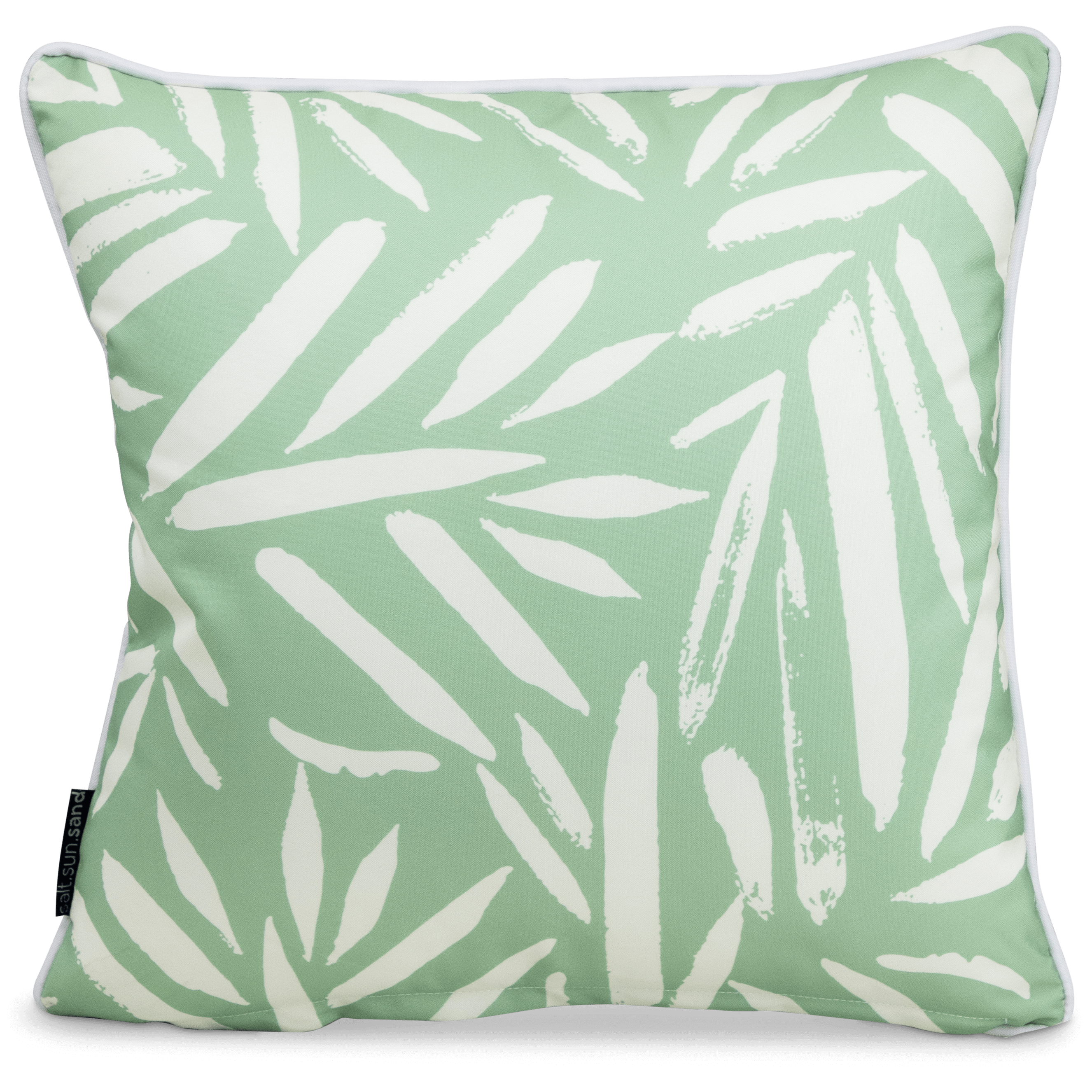 Bondi Bamboo Bliss 45 x 45 cm Piped Outdoor Cushion - Waterproof & UV Resistant Square Throw Pillow for Patio, Poolside, Garden Furniture - Perfect for Outdoor Lounge Chairs, Sofas, and Daybeds