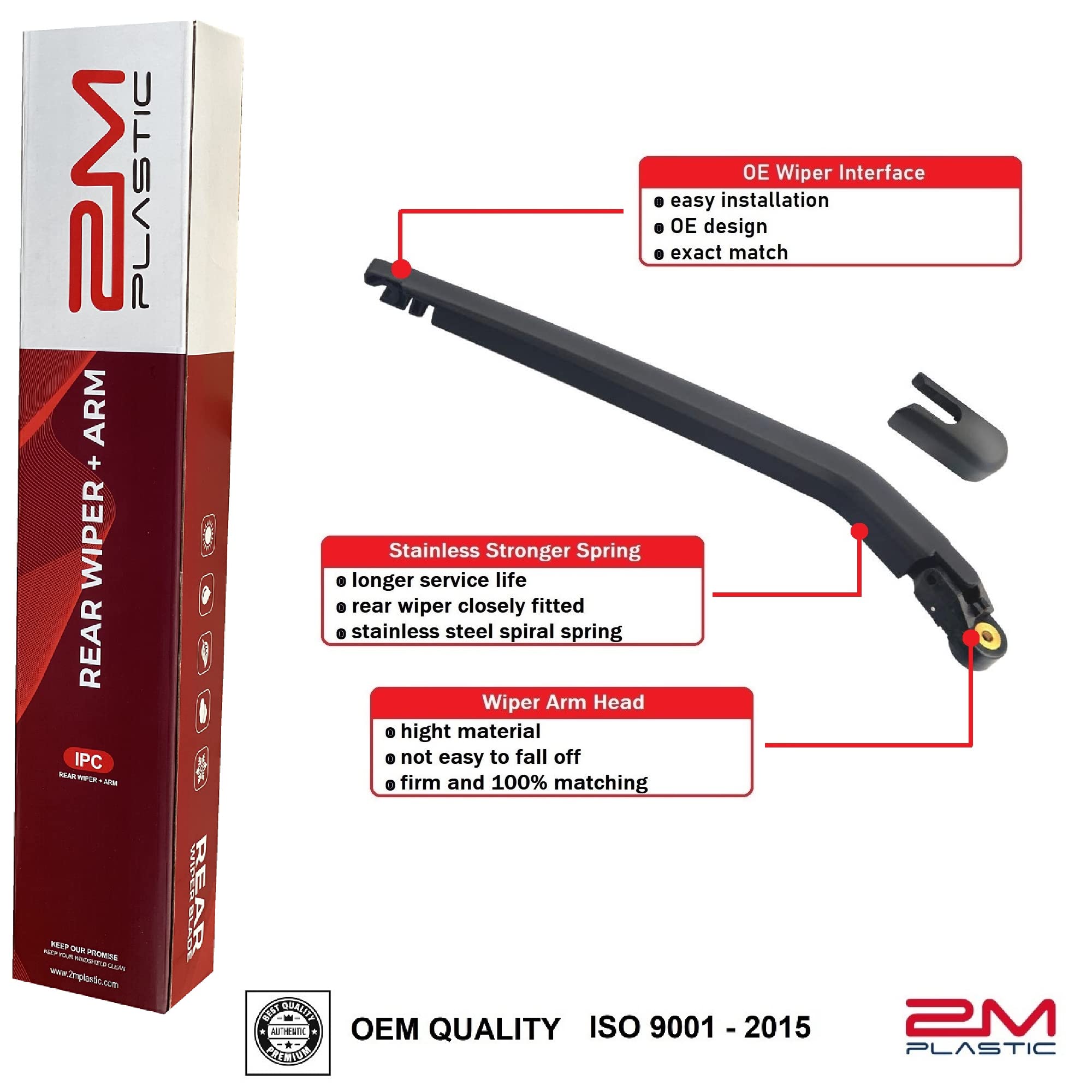 OEM Style Rear Wiper Arm Blade Replacement for Toyota Yaris 2007-2017 - Perfect for Rainy Weather & Winter Driving Conditions