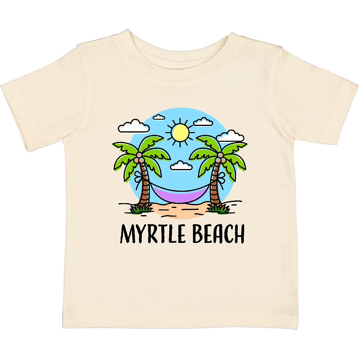 Inktastic Summer Vacation in Myrtle Beach Baby T-Shirt - Cute Graphic Tee for Boys & Girls - Soft Cotton Infant Shirt - Beach Trip Outfit for Toddlers - Perfect for Family Vacations, Summer Outings & Photo Shoots