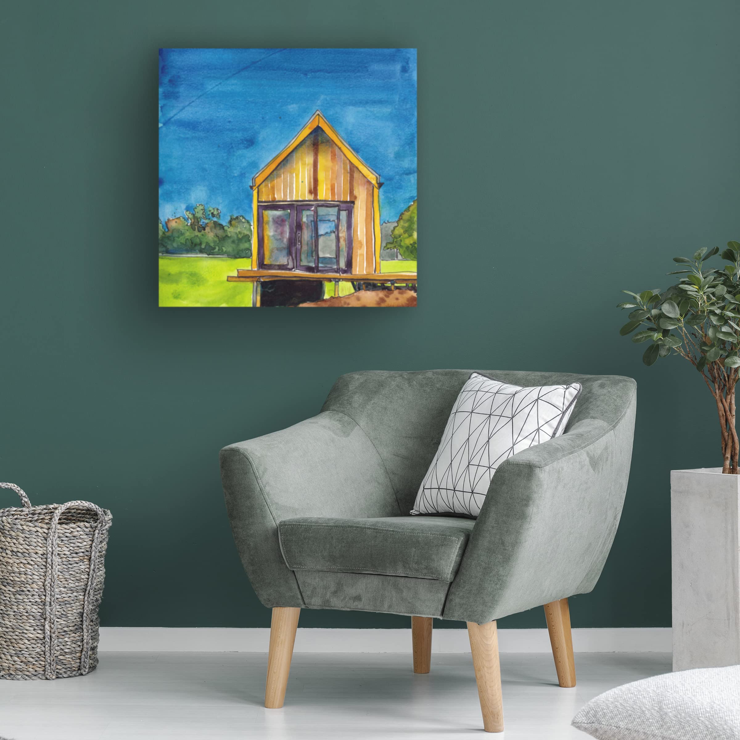 Paul McCreery 'Cabin Scape VI' Premium Canvas Wall Art - Handmade Landscape Painting for Living Room, Bedroom & Office Decor