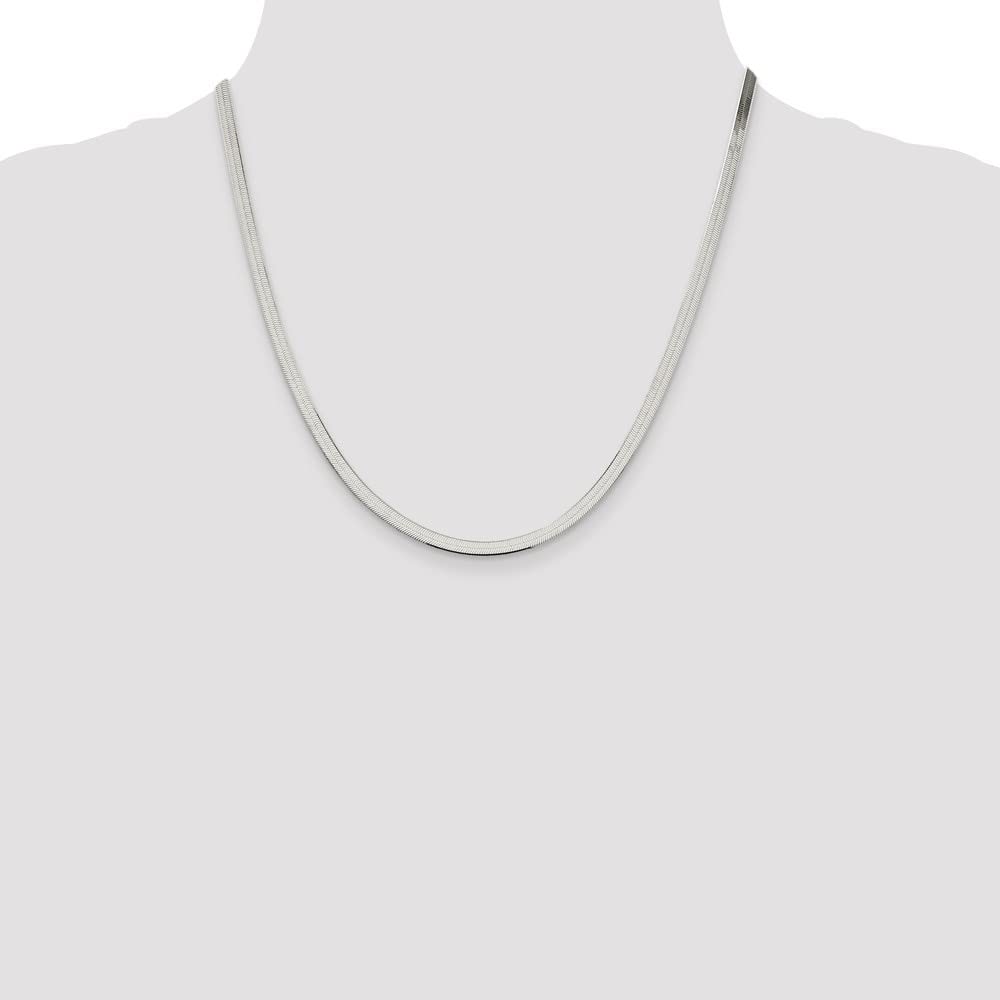Diamond2Deal 925 Sterling Silver 3.25mm Magic Herringbone Chain Necklace for Men & Women - Perfect Gift for Anniversary, Valentine's Day & Everyday Wear