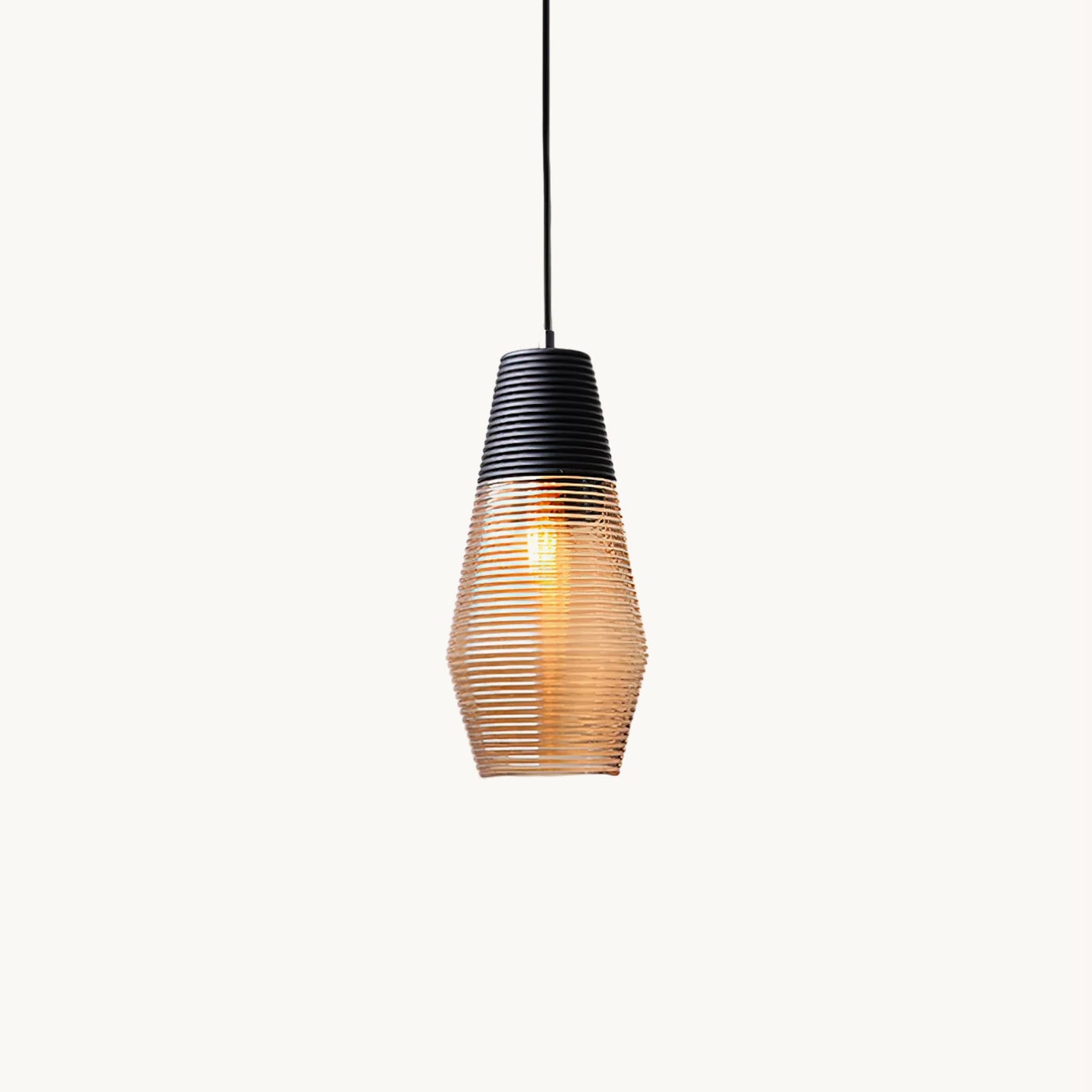Modern Corrugated Pendant Light Fixture - Industrial Vintage Ceiling Lamp for Kitchen, Dining Room & Bedroom Decor
