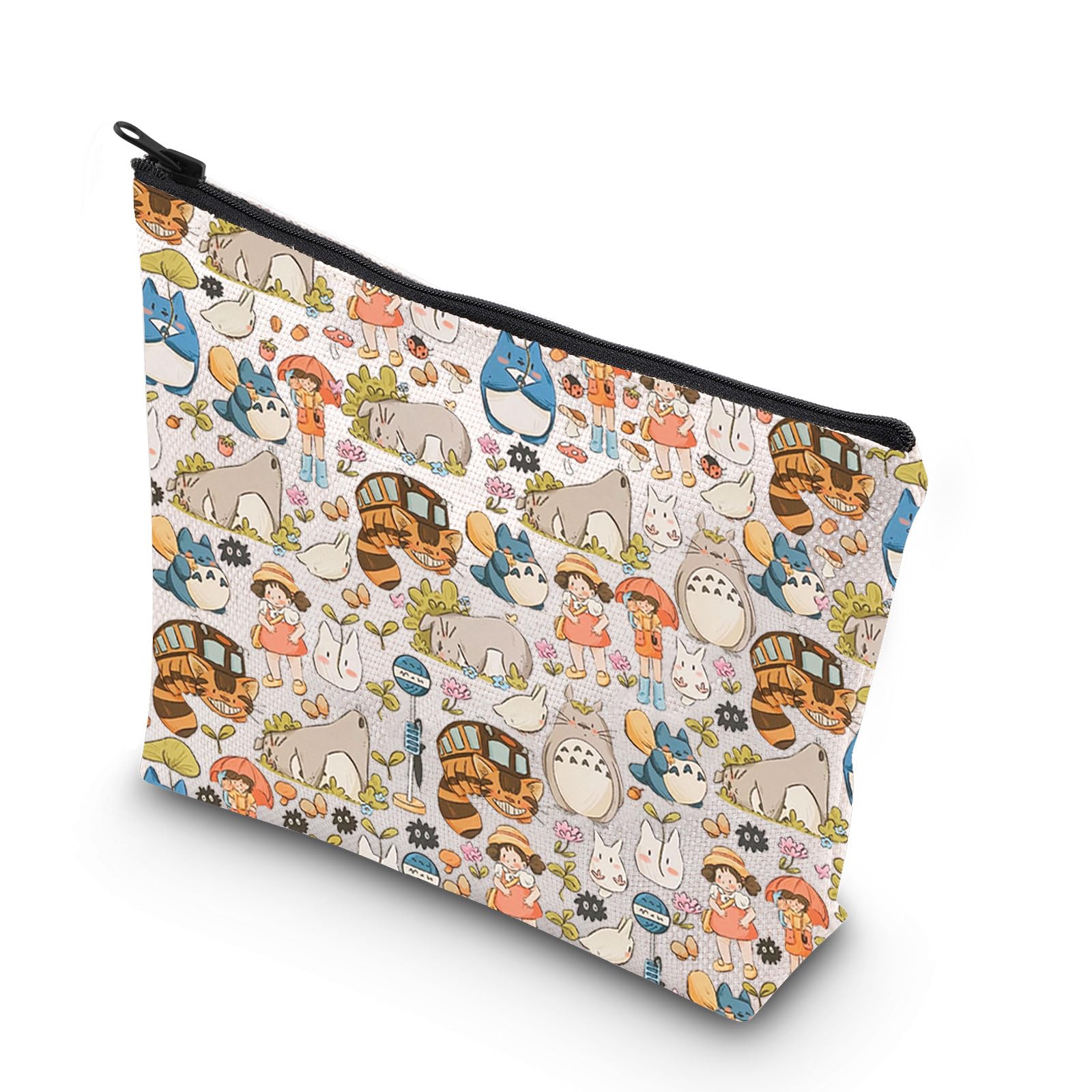 VAMSII Loong Cat Animated Movie Merch Canvas Makeup Bag - Kawaii Cute Gift for Movie Fans, Cosplay & Travel Essentials