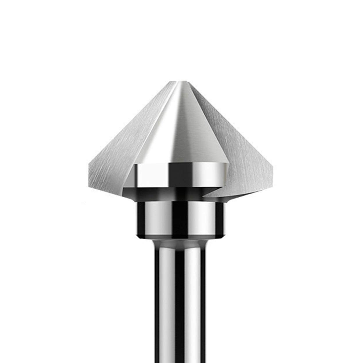 PYouo 3 Flute 90 Degree HSS Countersink Chamfering Bit Set - 5pc (4.5-50mm) for Wood & Steel - Durable Router Bits for Professional Woodworking & Metalworking - Perfect for DIY Projects, Furniture Making & Cabinet Installation