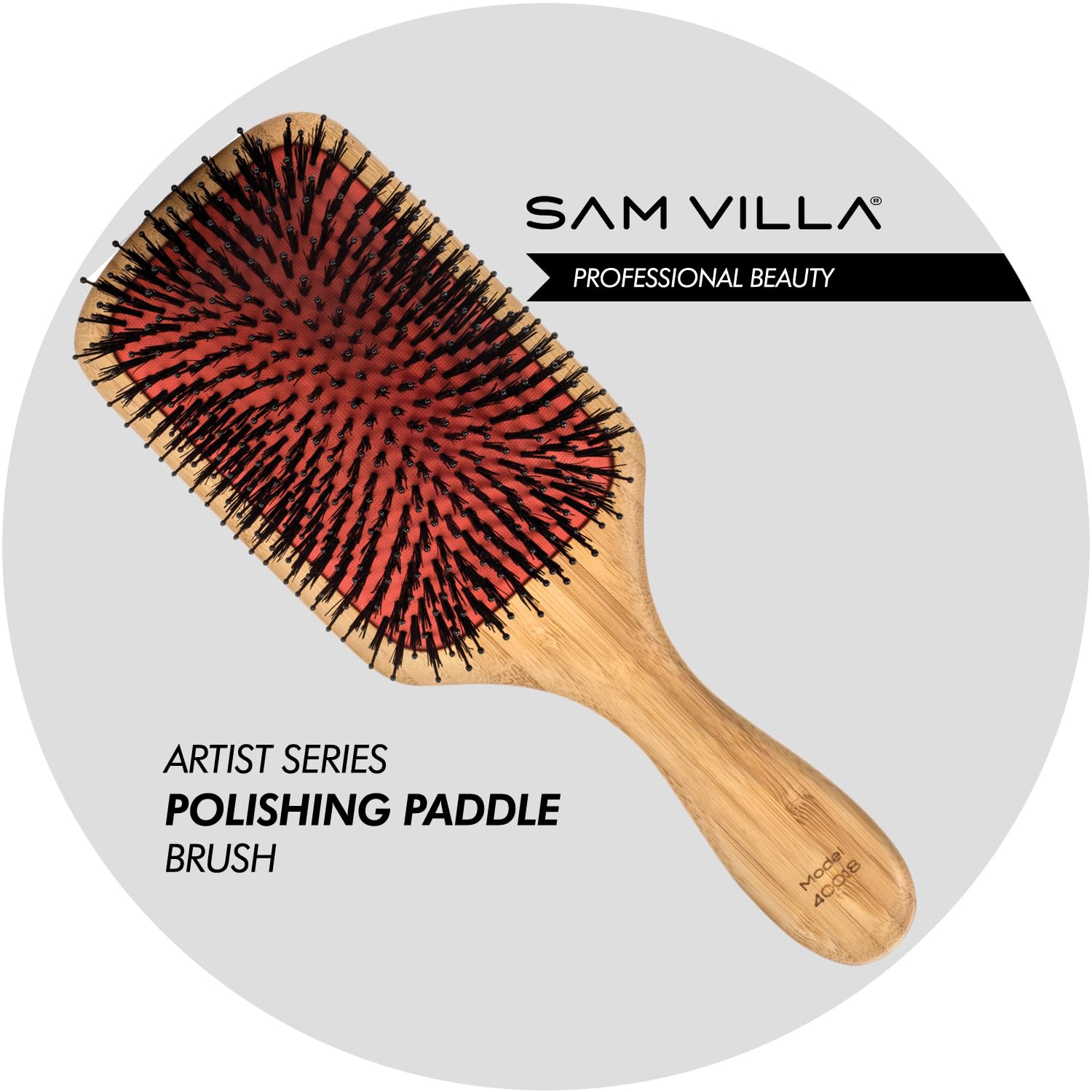 Sam Villa Artist Series Wooden Paddle Brush for Smoothing & Polishing Hair - Professional Styling Tool for Salons & Home Use
