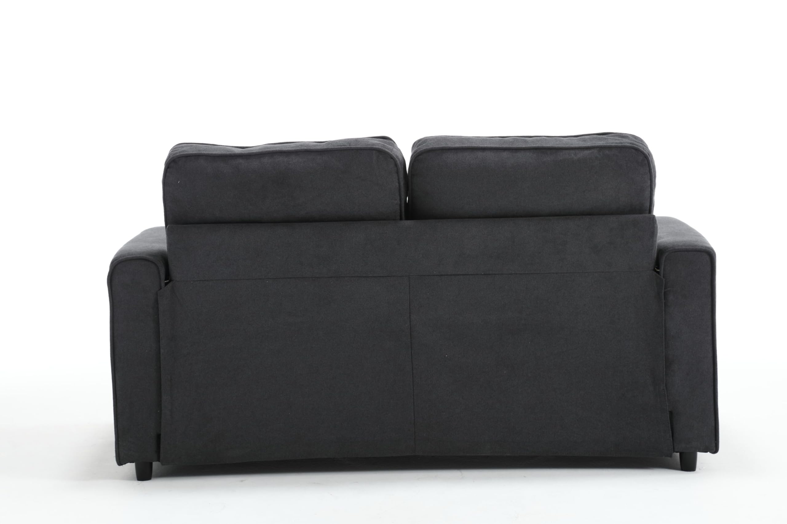 Goohome 2-in-1 Pull Out Sofa Bed with USB Charging Port & Power Outlet, Velvet Convertible Sleeper Loveseat with Foam Mattress for Small Spaces - Perfect for Living Rooms, Guest Rooms & Studio Apartments