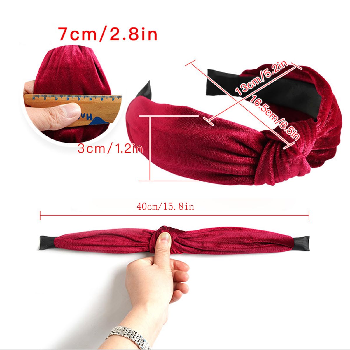 Scicent Velvet Wide Headbands for Women - 3 Pack Soft No Slip Hair Bands, Fashion Hair Accessories for Ladies & Girls | Perfect for Workouts, Yoga, Office & Everyday Style