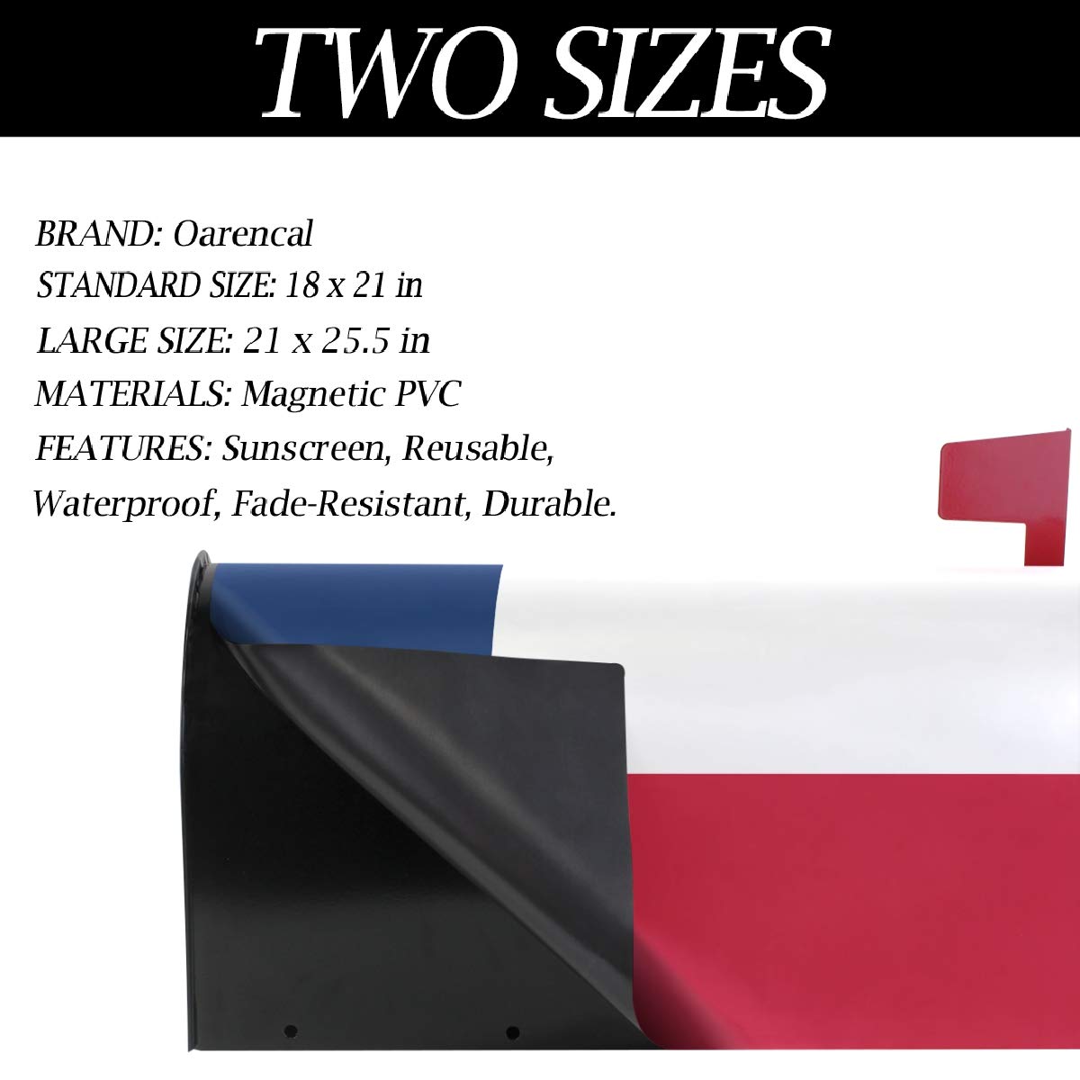 Texas State Flag Mailbox Cover - Magnetic, Weather-Resistant, 21