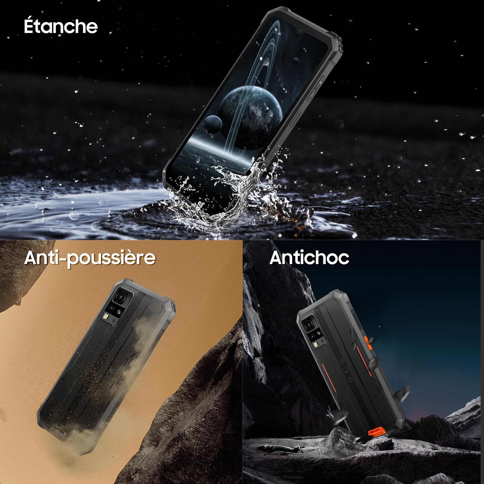 Blackview BV4800 Rugged Unlocked Smartphone - 6GB RAM 64GB ROM (Expandable to 2TB), 6.56
