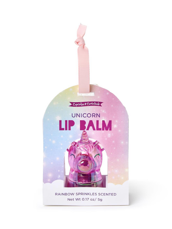 Iridescent Unicorn Swirl Lip Balm with Rainbow Sprinkles - Moisturizing & Shiny Lip Care for Women & Teens - Perfect for Parties, Gifts & Everyday Glam