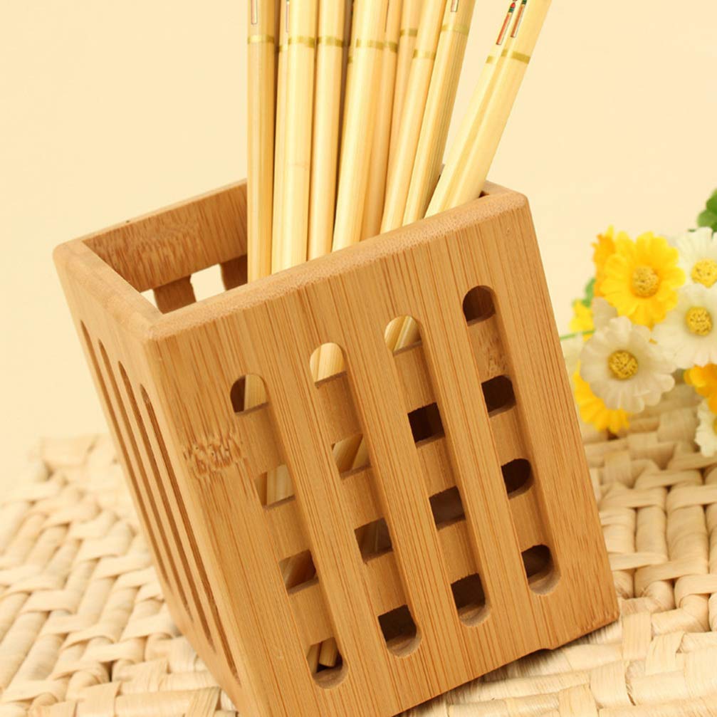 Bamboo Utensil Organizer - Cutlery Holder for Forks, Spoons, Knives & Chopsticks | Kitchen Drawer & Countertop Storage Solution