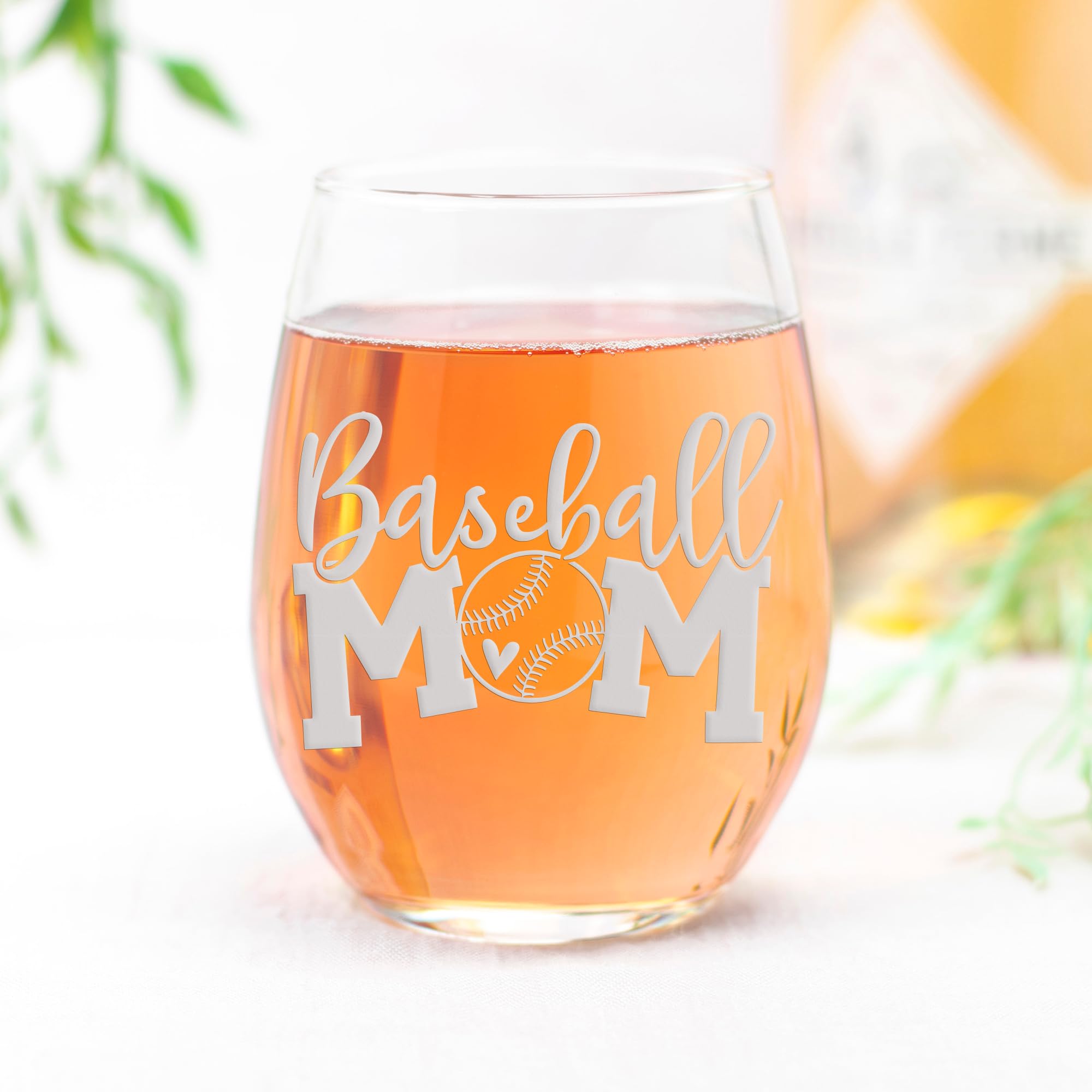 Baseball Mom Stemless Wine Glass - Personalized Baseball Mom Gift for Women, Baseball Themed Wine Cup, Best Baseball Gifts for Mom - Perfect for Game Day, Mother's Day & Team Celebrations