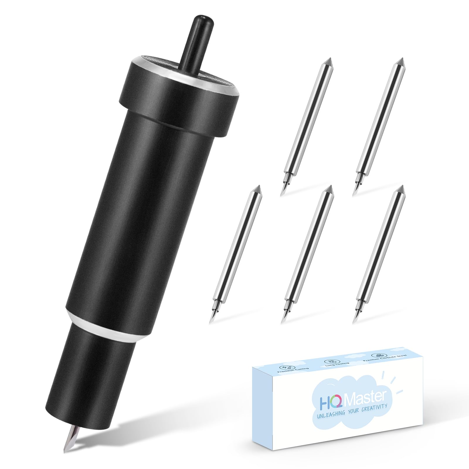 HQMaster Deep Cut Blade & Holder Replacement for Cricut Explore 3/Air 2/Air/One/Maker 3/Maker - Premium Cutting Blades for Glitter Vinyl, Cardstock, Adhesive Foil & Vellum - Perfect for DIY Crafts, Scrapbooking & Sign Making