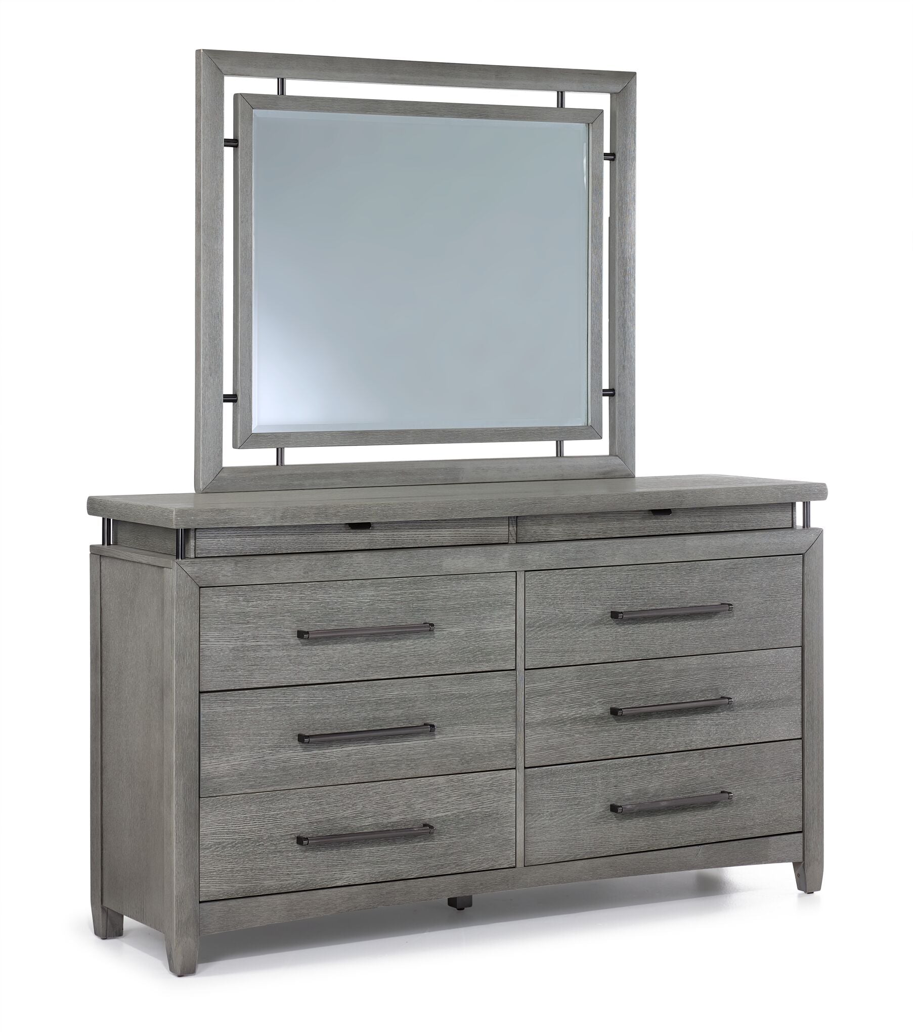 Chelsea 6-Drawer Dresser - Modern Gray Wooden Chest of Drawers for Bedroom & Nursery Storage Organization