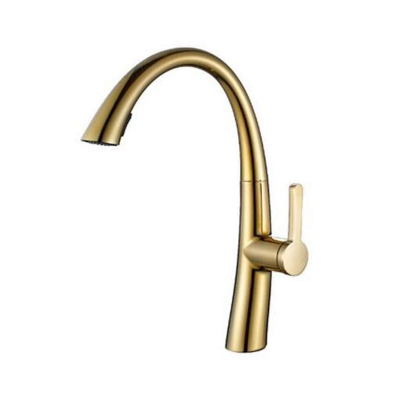 Premium All-Copper Kitchen Faucet with Titanium & Gold Finish - Single Hole Installation for Hot & Cold Water - Perfect for Modern Kitchens, Restaurant Prep Areas & Home Renovations