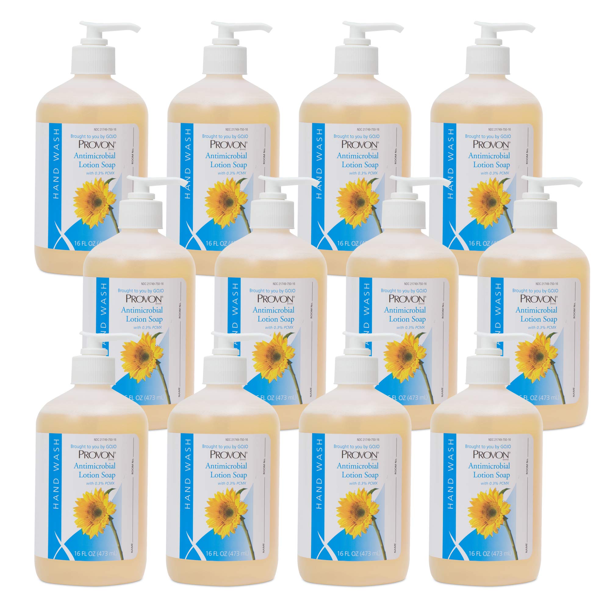 **Provon Antimicrobial Lotion Soap with 0.3% PCMX – Fragrant 16 fl oz Pump Bottle (Pack of 12) – Ideal for Hospitals, Clinics & Home Use – 4303-12**