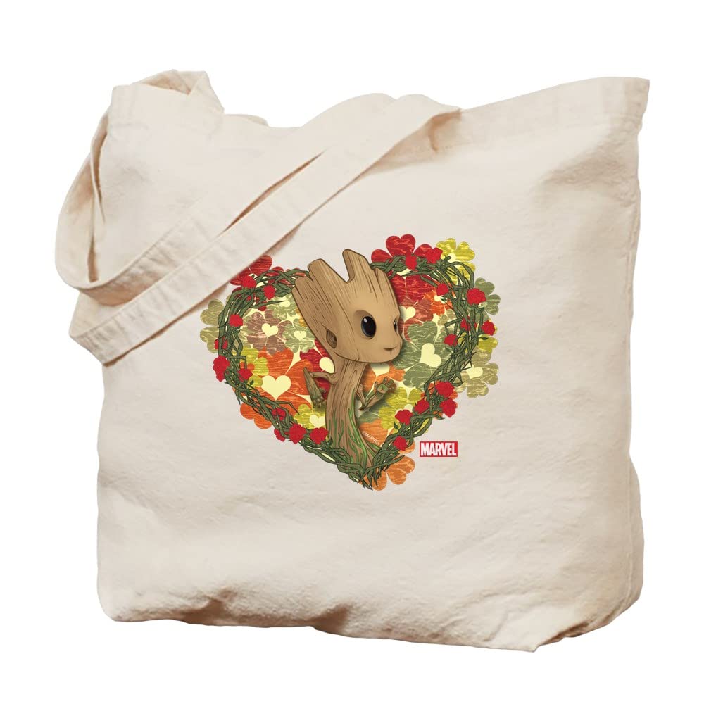 Guardians of the Galaxy Baby Groot Valentine's Day Tote Bag - Eco-Friendly Reusable Canvas Shopping Bag for Groceries, Beach & Daily Use
