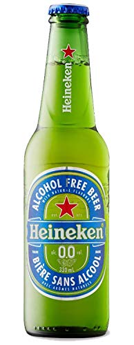 Heineken 0.0% Non-Alcoholic Beer - 24 Pack of 11.2 fl oz Glass Bottles | Alcohol Free Lager | Perfect for Parties, BBQs & Healthy Lifestyle | Refreshing Taste Without Alcohol