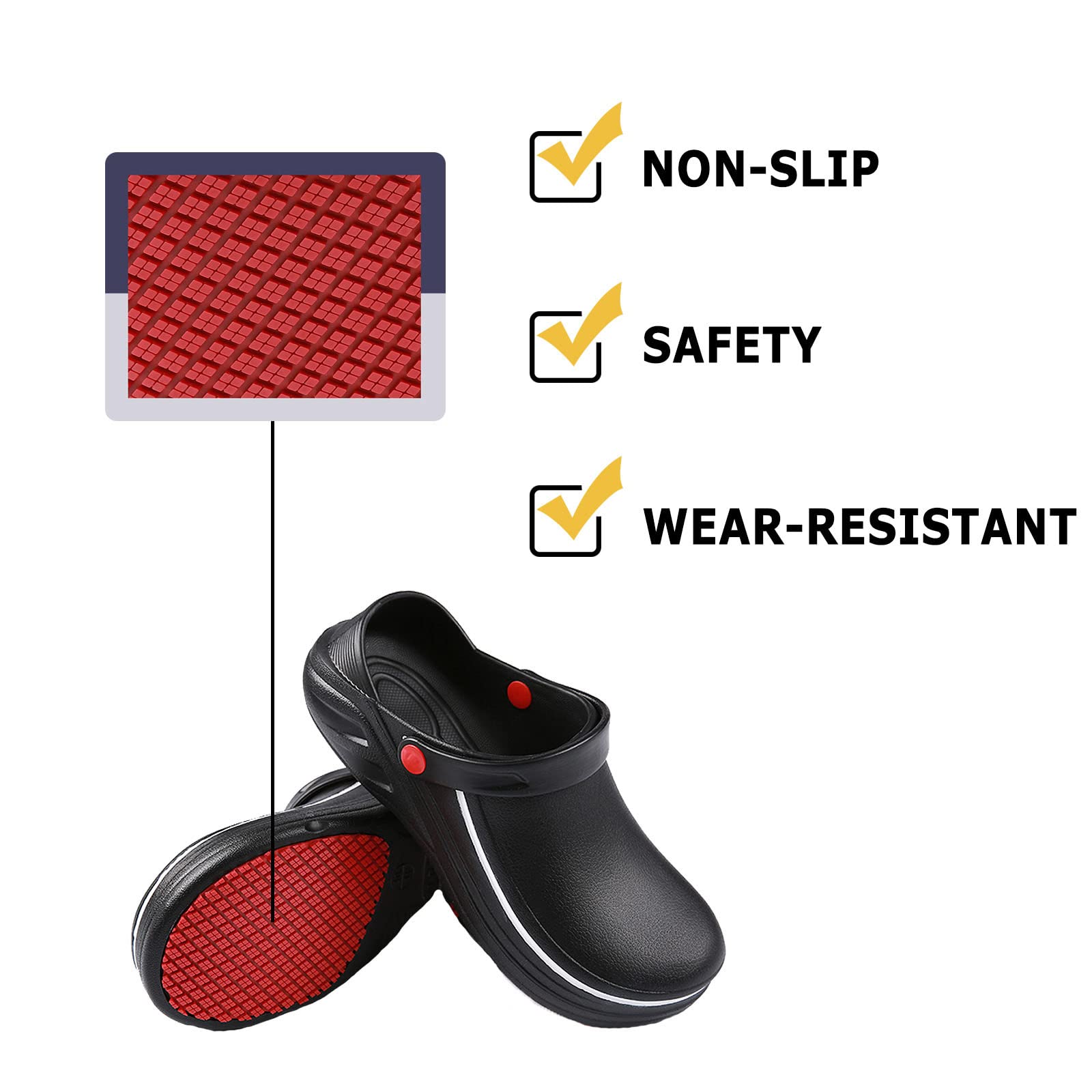 **Non-Slip Waterproof Chef Shoes for Men & Women – Oil-Resistant Kitchen Clogs for Food Service, Nursing & Gardening – Comfortable Work Shoes for Professionals**    *(Perfect for chefs, nurses, gardeners & food service workers – ideal for wet, oily & slippery surfaces!)*