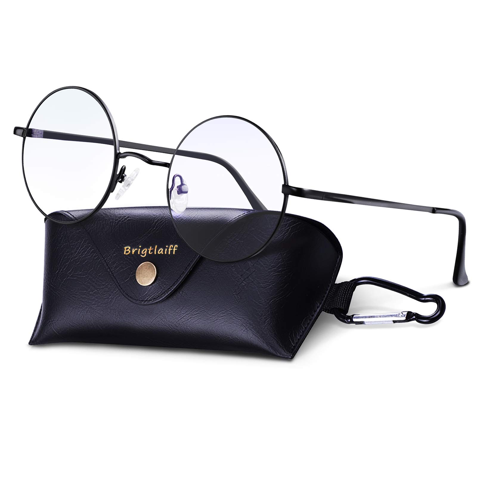 Brightlife Round Blue Light Blocking Glasses for Men & Women - Anti Eye Strain Computer Glasses with Metal Frame for Gaming, Office Work & Screen Time Protection