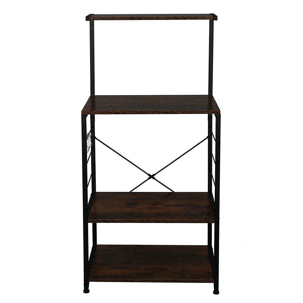 4-Tier Microwave Oven Cart with Wheels - Kitchen Storage Organizer Shelf for Microwave, Spices, Cookbooks & Small Appliances - Perfect for Small Kitchens, Apartments & Dorm Rooms