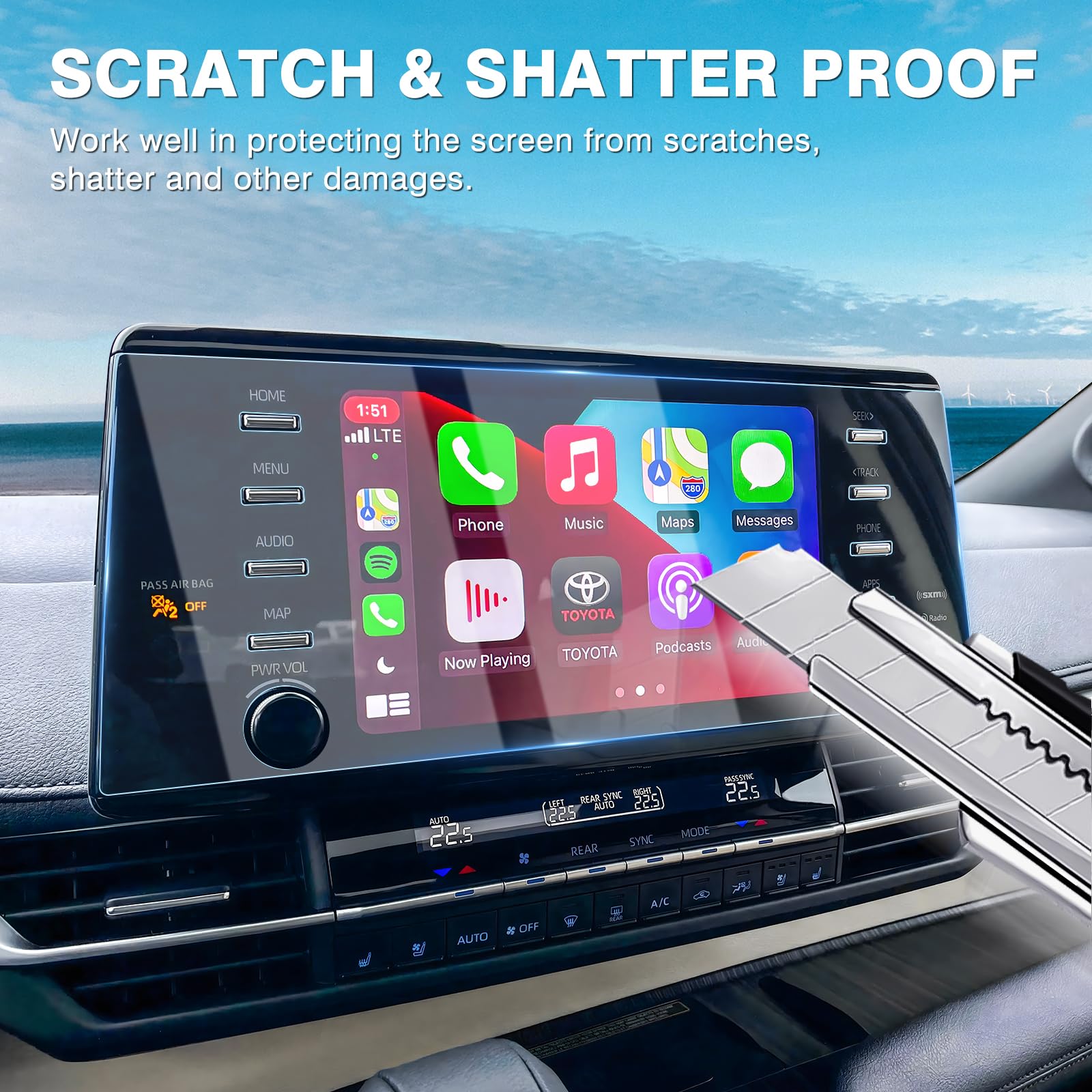 Toyota Sienna Screen Protector 2 Pack 9H Tempered Glass - Anti Glare & Scratch for 2021-2025 Models - Perfect for Road Trips